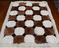 Baby Alpaca Fur Rug. Octagon Design. Handmade in Peru. AR0556